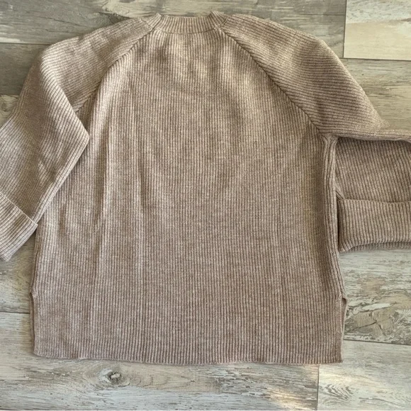 Women's Beige Crew Neck Sweater - Picture 6 of 7